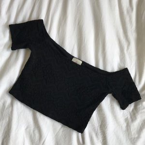 Off The Shoulder Lace Crop Top